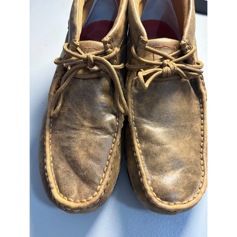Twisted X Driving Moc Chukka Boots Mens 7.5 Brown Leather MDM0003 Moccasin Toe